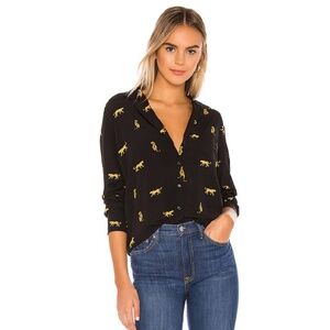 Rails Rebel Button Down in Wild Cat Print